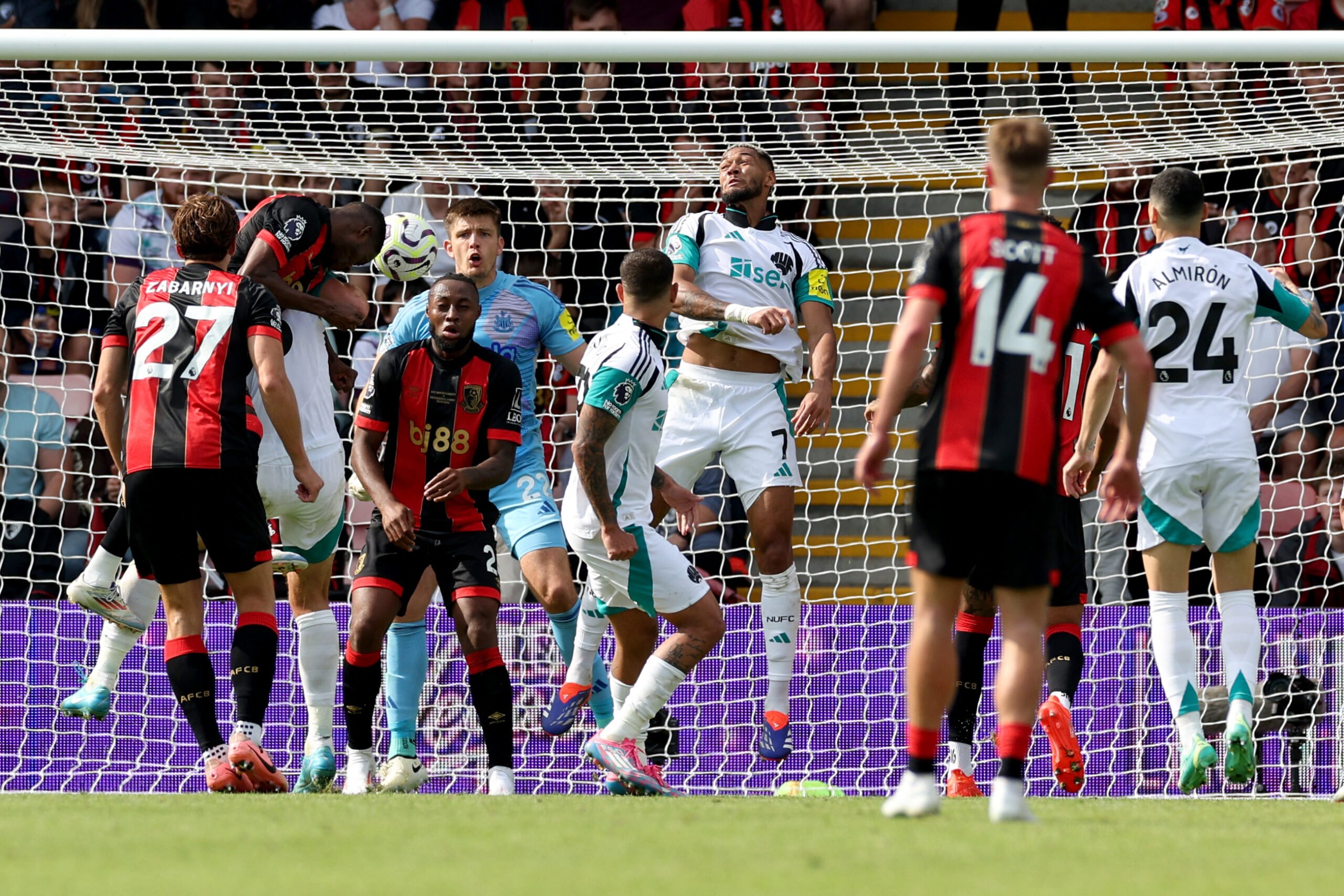 Outtara thought he had given Bournemouth a late lead (Adrian Dennis/AFP via Getty Images)