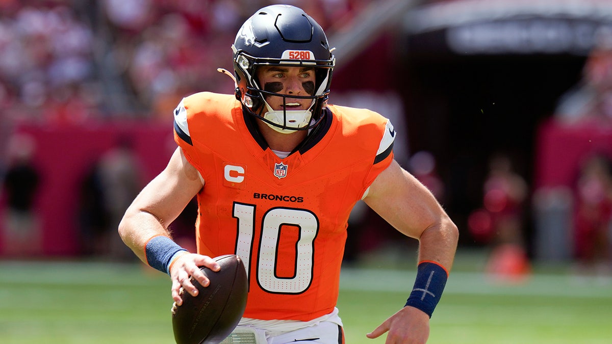 Denver Broncos quarterback Bo Nix in action