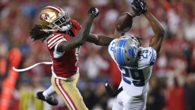 Brandon Aiyuk revives 49ers with catch off Lions player's facemask