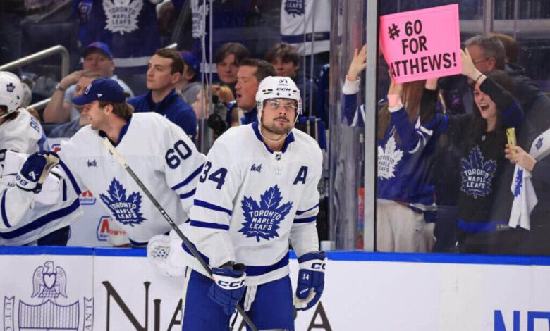 Auston Matthews becomes ninth player in NHL history with multiple 60-goal seasons