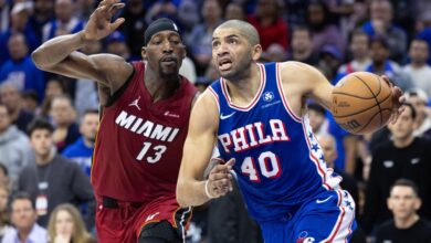 Nicolas Batum plays hero for 76ers with block in play-in win over Heat