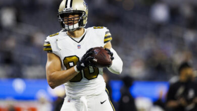 Tight end Jimmy Graham played nearly half his NFL career with the Saints. (Photo by Ric Tapia/Getty Images)