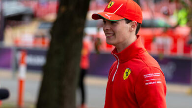 ALBERT PARK, AUSTRALIA - MARCH 23: Ollie Bearman walks into Melbourne Walk during the 2024 Rolex Australian Formula One Grand Prix at the Melbourne Grand Prix Circuit on March 23, 2024 in Albert Park, Australia. (Photo by Dave Hewison/Speed Media/Icon Sportswire via Getty Images)during the 2024 Rolex Australian Formula One Grand Prix at the Melbourne Grand Prix Circuit on March 23, 2024 in Albert Park, Australia. (Photo by Dave Hewison/Speed Media/Icon Sportswire via Getty Images)