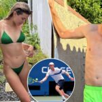 Genie Bouchard's sultry 'yard work' photoshoot gets mocked by Sam Querrey