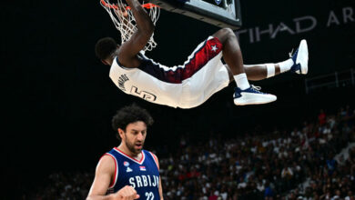 Team USA will play South Sudan and Germany in London next before beginning their Olympic schedule. (Photo by Giuseppe CACACE / AFP) (Photo by GIUSEPPE CACACE/AFP via Getty Images)