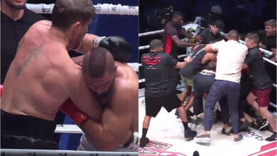 Video: Brawl erupts after Darren Till wins boxing match by TKO following strike to back of head