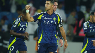 ABHA, SAUDI ARABIA - AUGUST 17: Cristiano Ronaldo of Al Nassr celebrates after scoring the 1st goal during the Saudi Super Cup Final match between  Al Nassr and Al Hilal at Prince Sultan bin Abdul Aziz Stadium on August 17, 2024 in Abha, Saudi Arabia.  (Photo by Yasser Bakhsh/Getty Images)