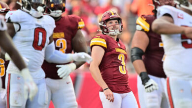 Cade York is out of a job after missing two field goals in Washington's season opener. (Julio Aguilar/Getty Images)