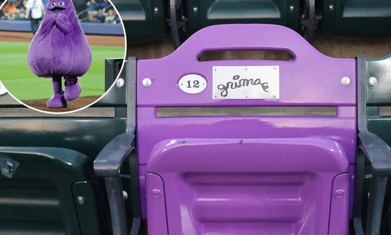 Mets unveil purple Grimace seat at Citi Field