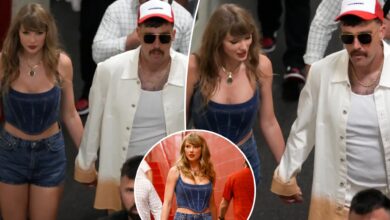 Taylor Swift and Travis Kelce hold hands leaving Arrowhead after Chiefs’ opening win