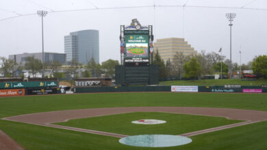 FILE - Sutter Health Park, home of the Triple A team Sacramento River Cats, is shown in West Sacramento, Calif., April 4, 2024. (AP Photo/Rich Pedroncelli, File)