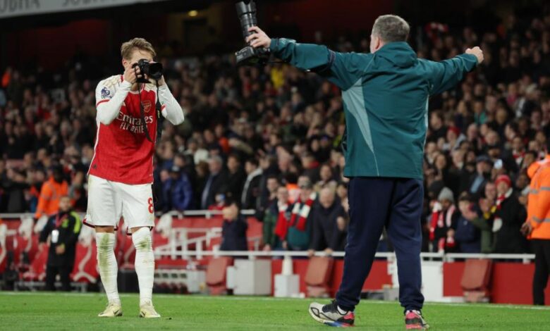 <span>Martin Ødegaard was criticised for his ‘immature’ celebrations after Arsenal’s Premier League victory against Liverpool last season. </span><span>Photograph: Tom Jenkins/The Guardian</span>