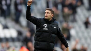 New Brighton manager Fabian Hurzeler during an Oct. 19 match.