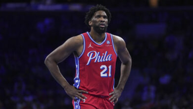 Joel Embiid will sit on Wednesday, a day after making his season debut. (AP Photo/Matt Slocum)