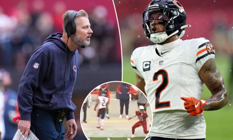 Bears coach Matt Eberflus reveals why DJ Moore walked off field mid play