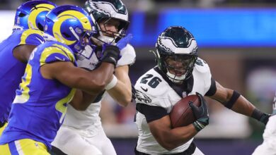 Eagles' Saquon Barkley sets franchise single-game rushing record in statement win over Rams