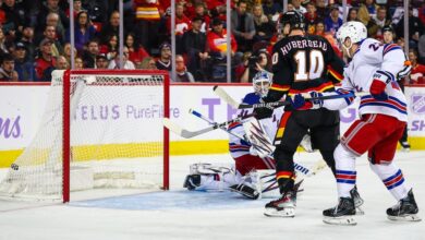 Rangers rip no call on hand pass which led to key Flames goal in loss