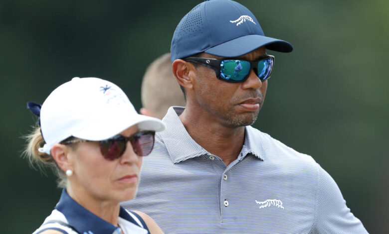 BLOOMFIELD HILLS, MICHIGAN - JULY 23: Tiger Woods of the United States stands near the putting green on day two of the 76th U.S. Junior Amateur Championship on the South Course at Oakland Hills Country Club on July 23, 2024 in Bloomfield Hills, Michigan. (Photo by Raj Mehta/Getty Images)