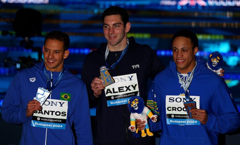 American Jack Alexy wins first individual gold medal in men’s 100m free final at world swimming championships